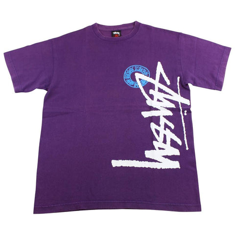 stussy side logo tee purple