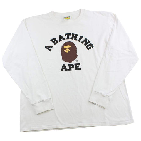 Bape Original College Logo LS White