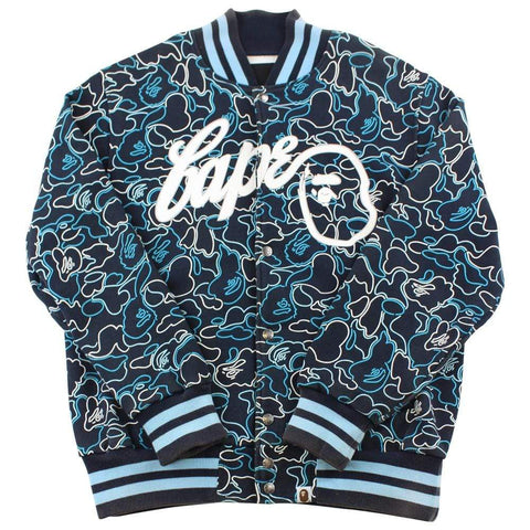 Veste universitaire camouflage fluo avec logo Bape