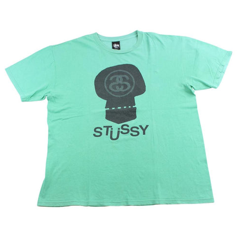 stussy skull tee green