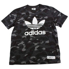 T-shirt Bape x Adidas noir avec logo camouflage