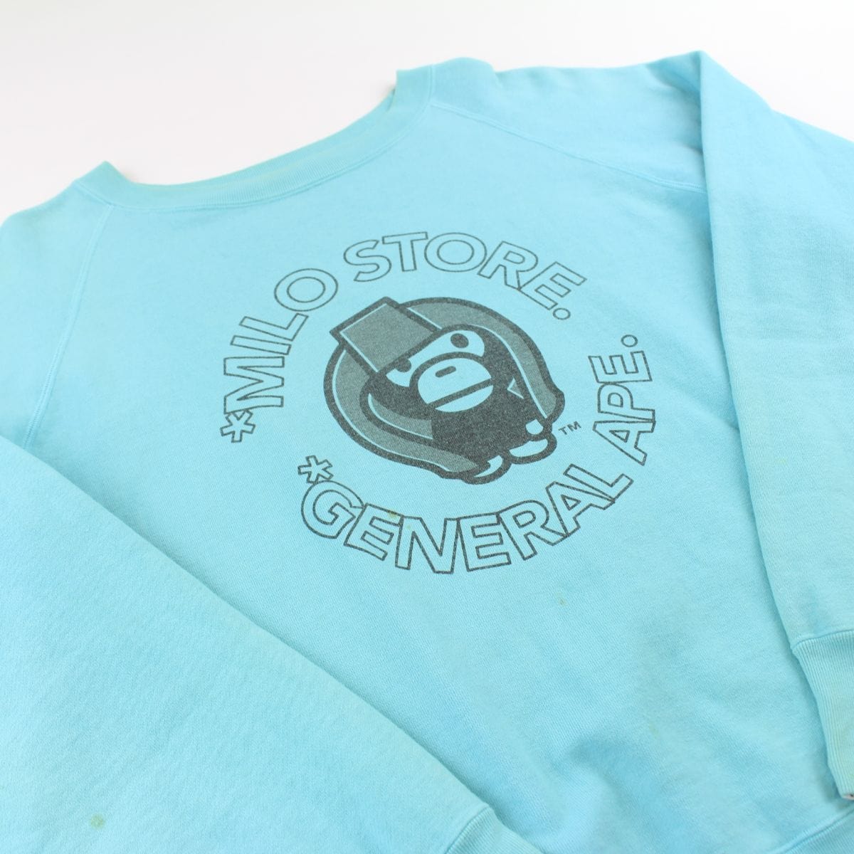 Bape baby Milo Generals Helmet Logo Crewneck Blue - SaruGeneral