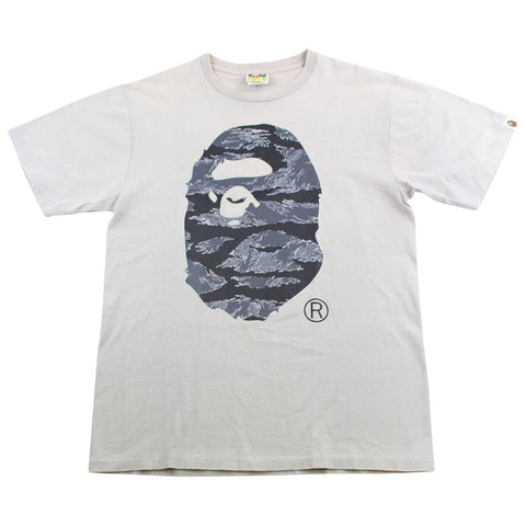 Bape Grey Tiger Camo Big Ape Logo Tee tan