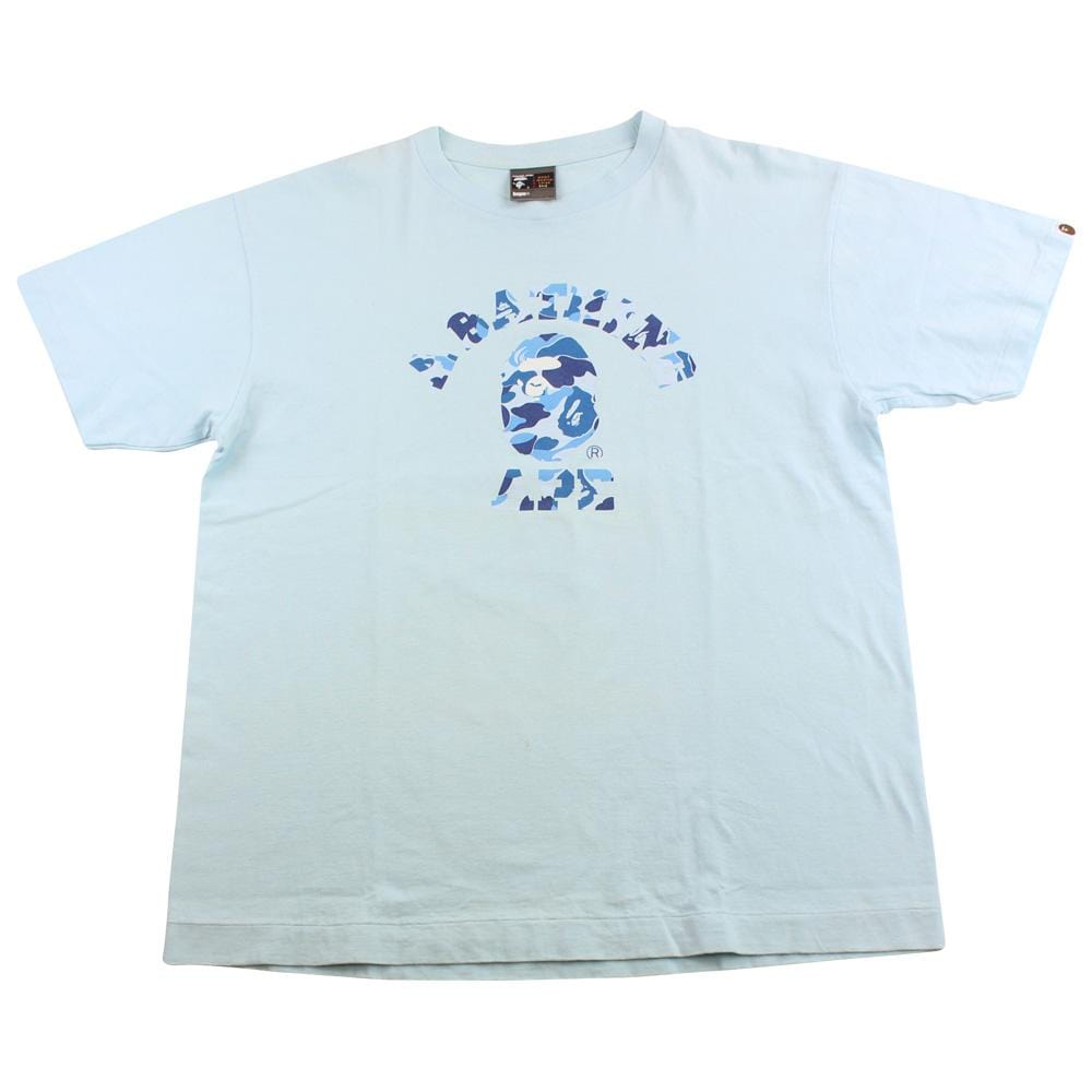 Bape Blue Camo College Logo Tee Blue - SaruGeneral