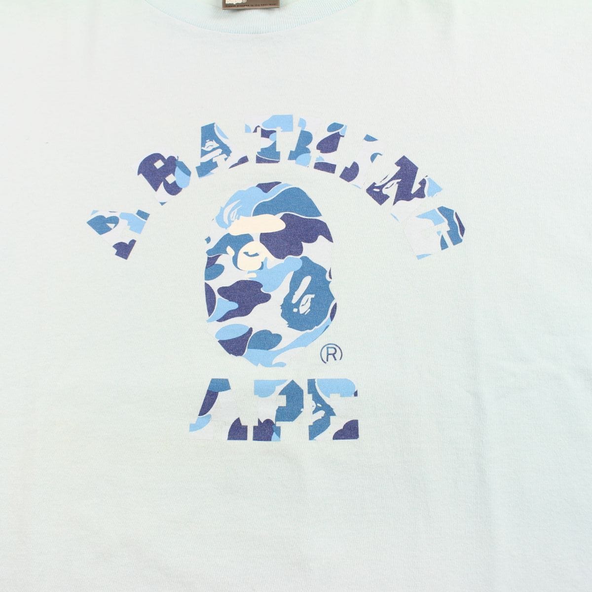 Bape Blue Camo College Logo Tee Blue - SaruGeneral