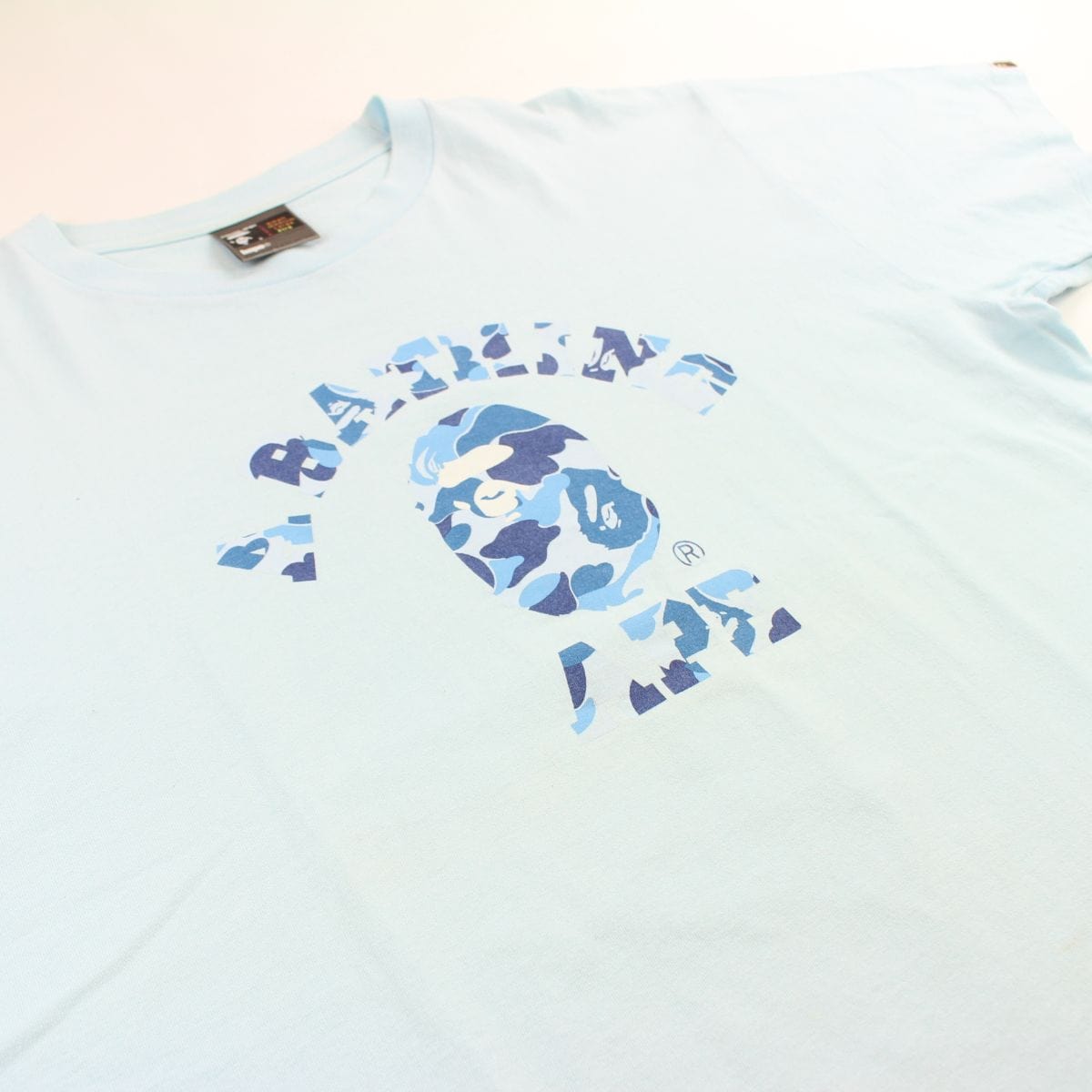 Bape Blue Camo College Logo Tee Blue - SaruGeneral