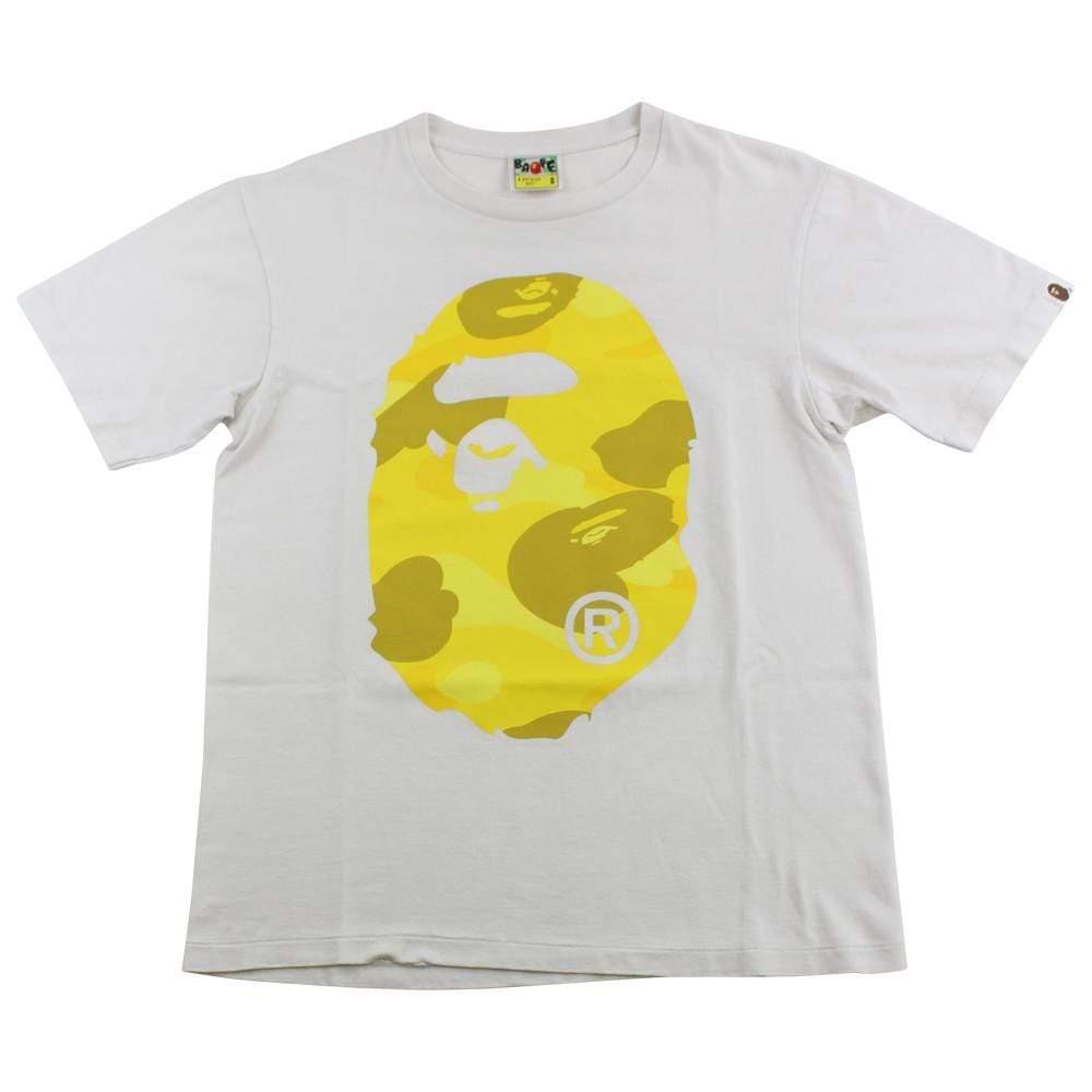 Bape Yellow Camo Big Ape Tee White - SaruGeneral