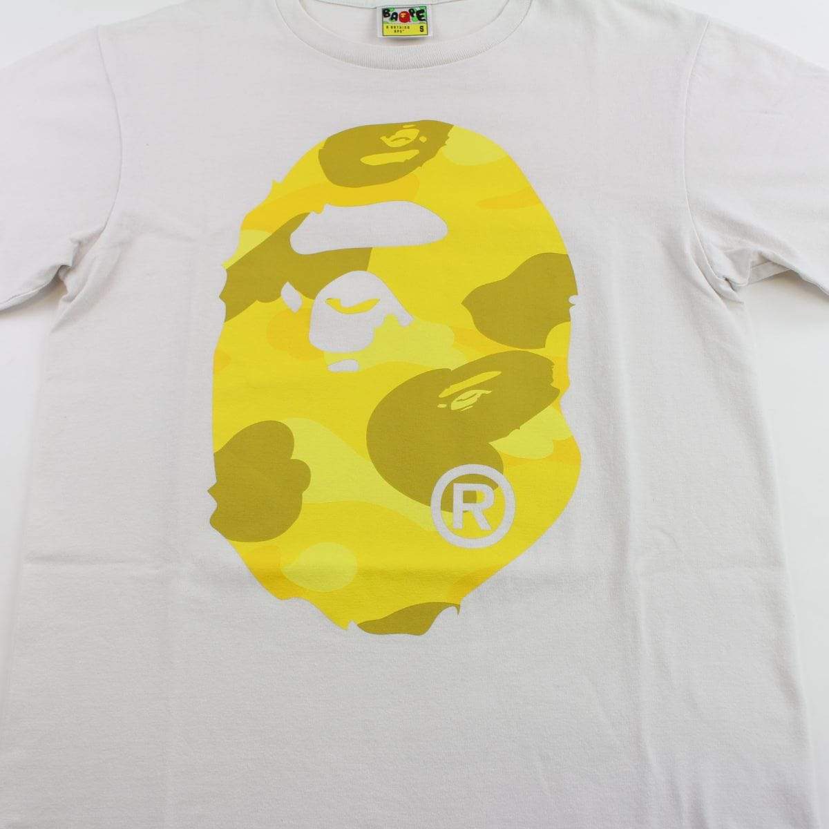 Bape Yellow Camo Big Ape Tee White - SaruGeneral