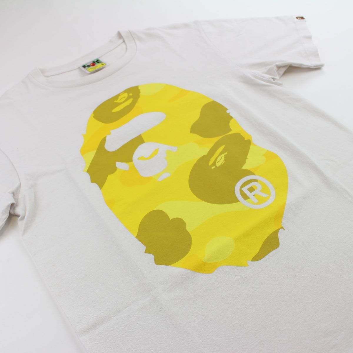 Bape Yellow Camo Big Ape Tee White - SaruGeneral