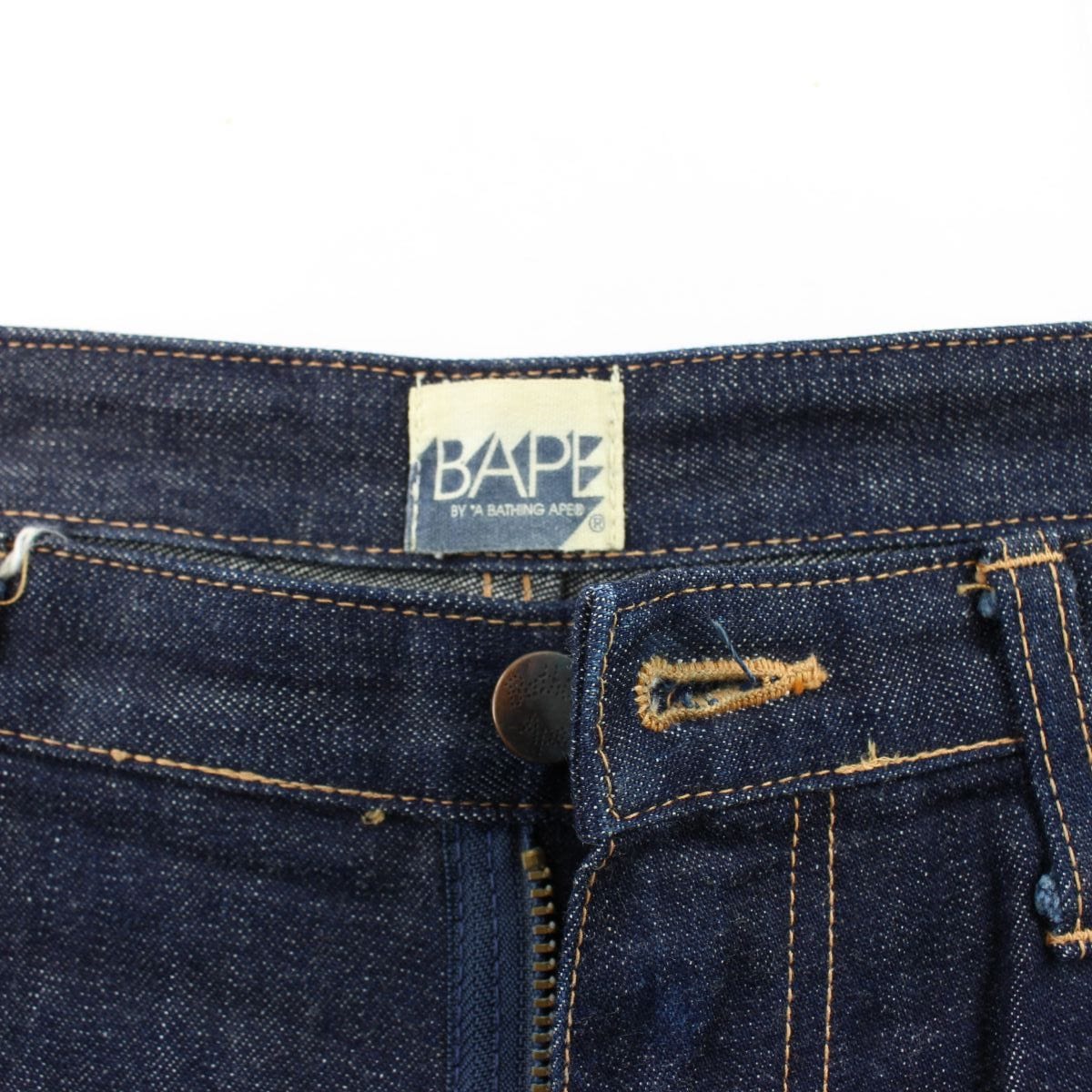 bape asnka red rope text jeans - SaruGeneral