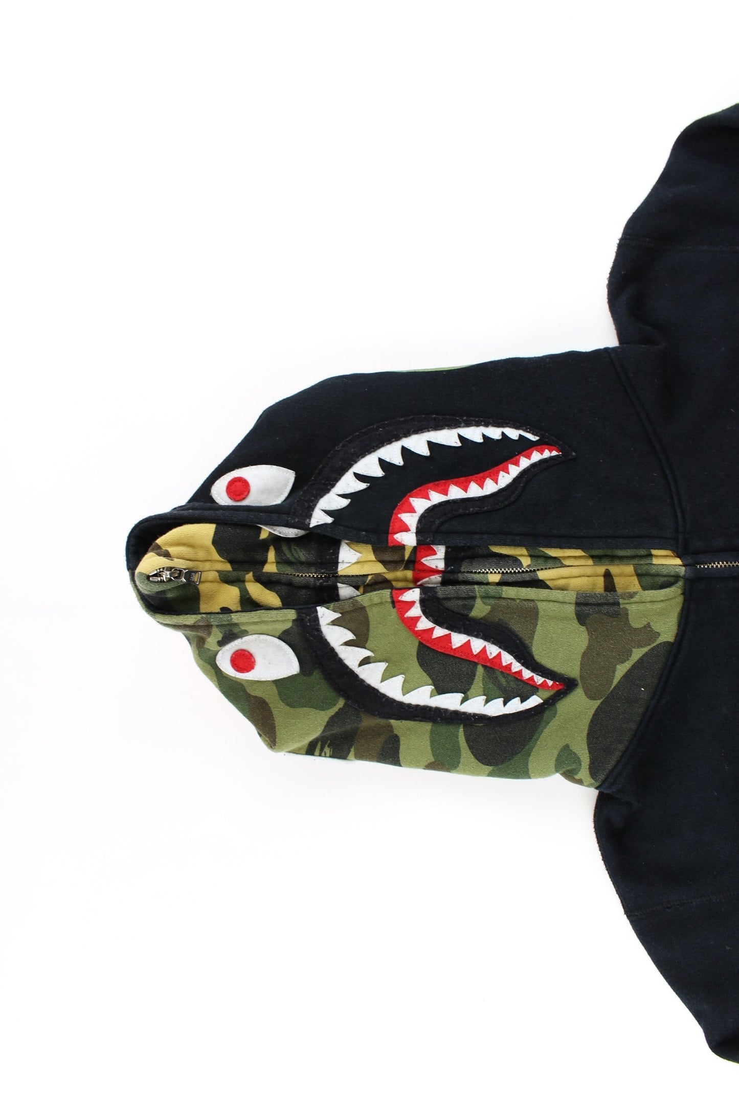 bape black 1st camo double shark hoodie - SaruGeneral