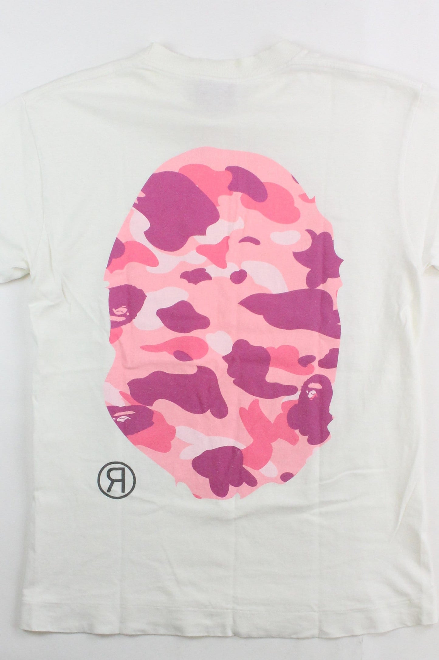 Bape Pink Camo Big Ape Logo Tee White - SaruGeneral