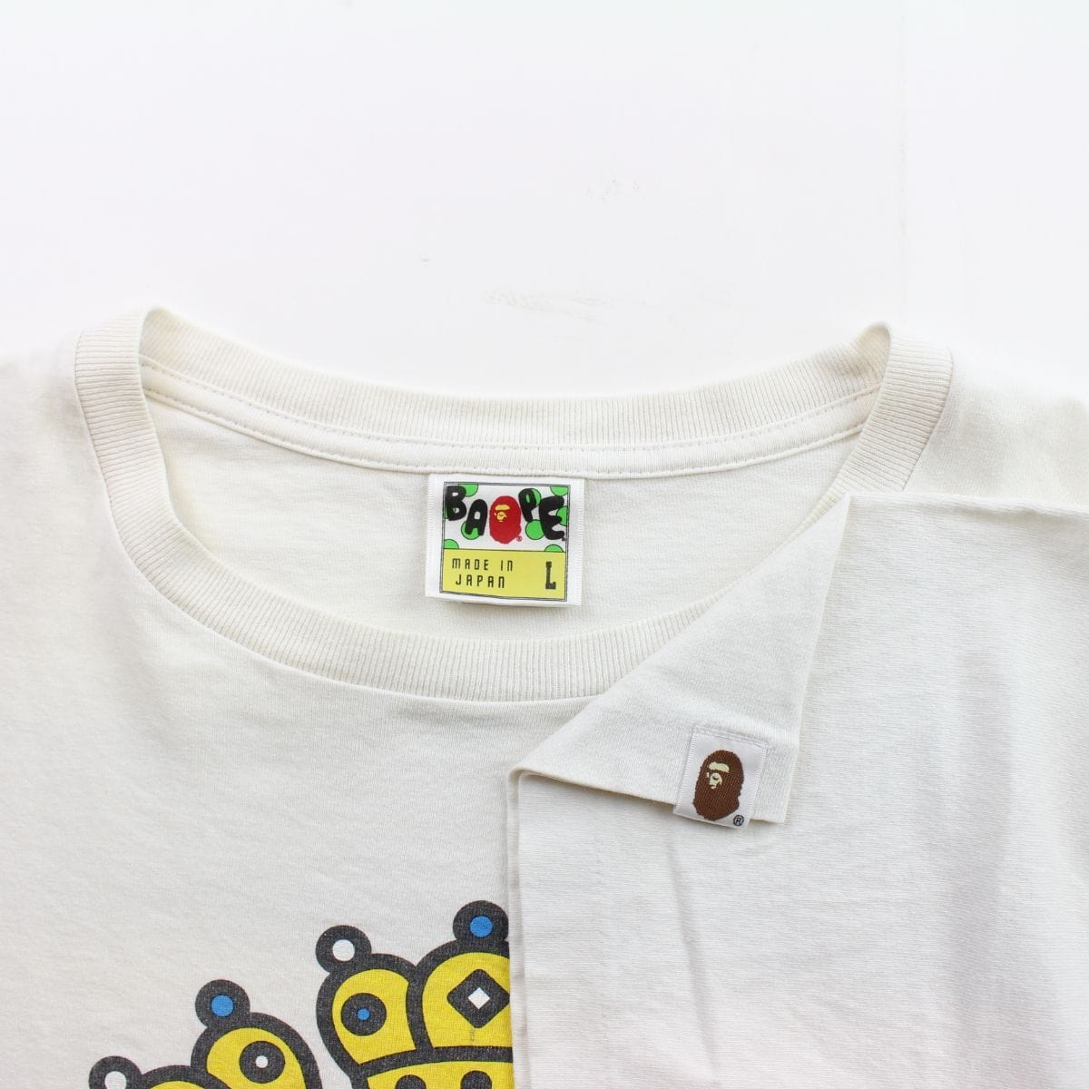 Bape Baby Milo Crowns & Wings Logo Tee White - SaruGeneral