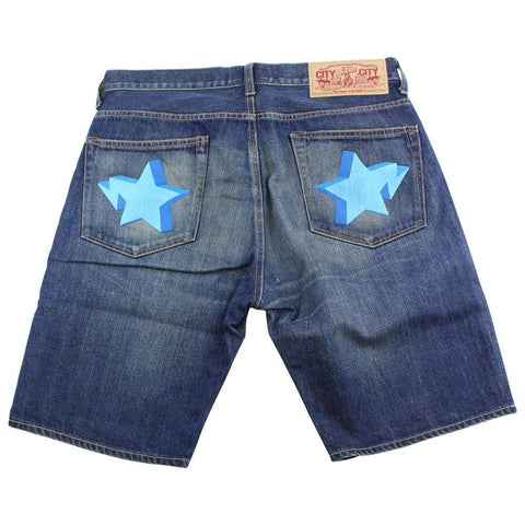 Bape Blue Bapesta denim Shorts