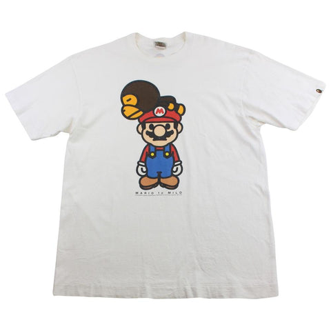 Bape x Super Mario Figure Logo Tee White