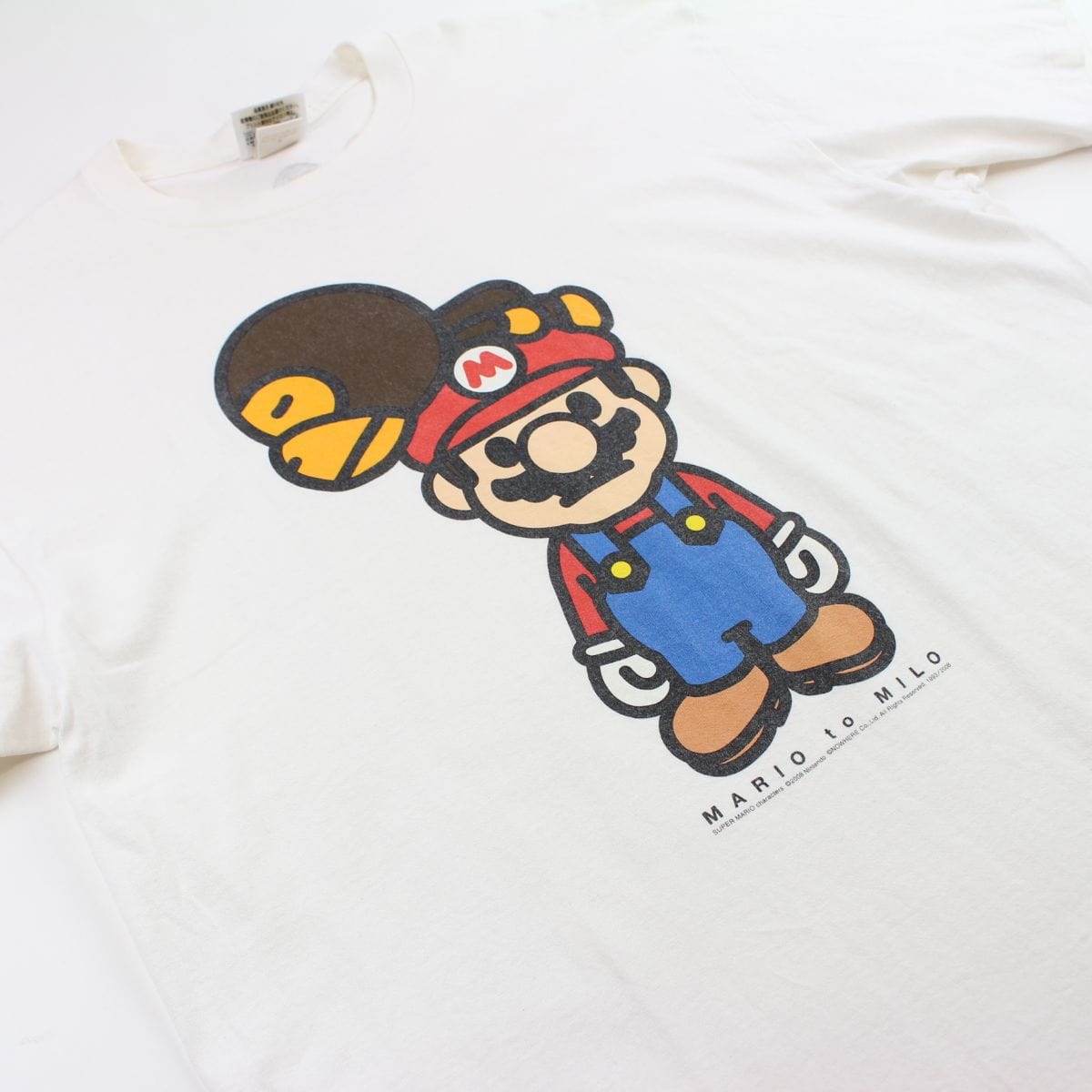 Bape x Super Mario Figure Logo Tee White - SaruGeneral