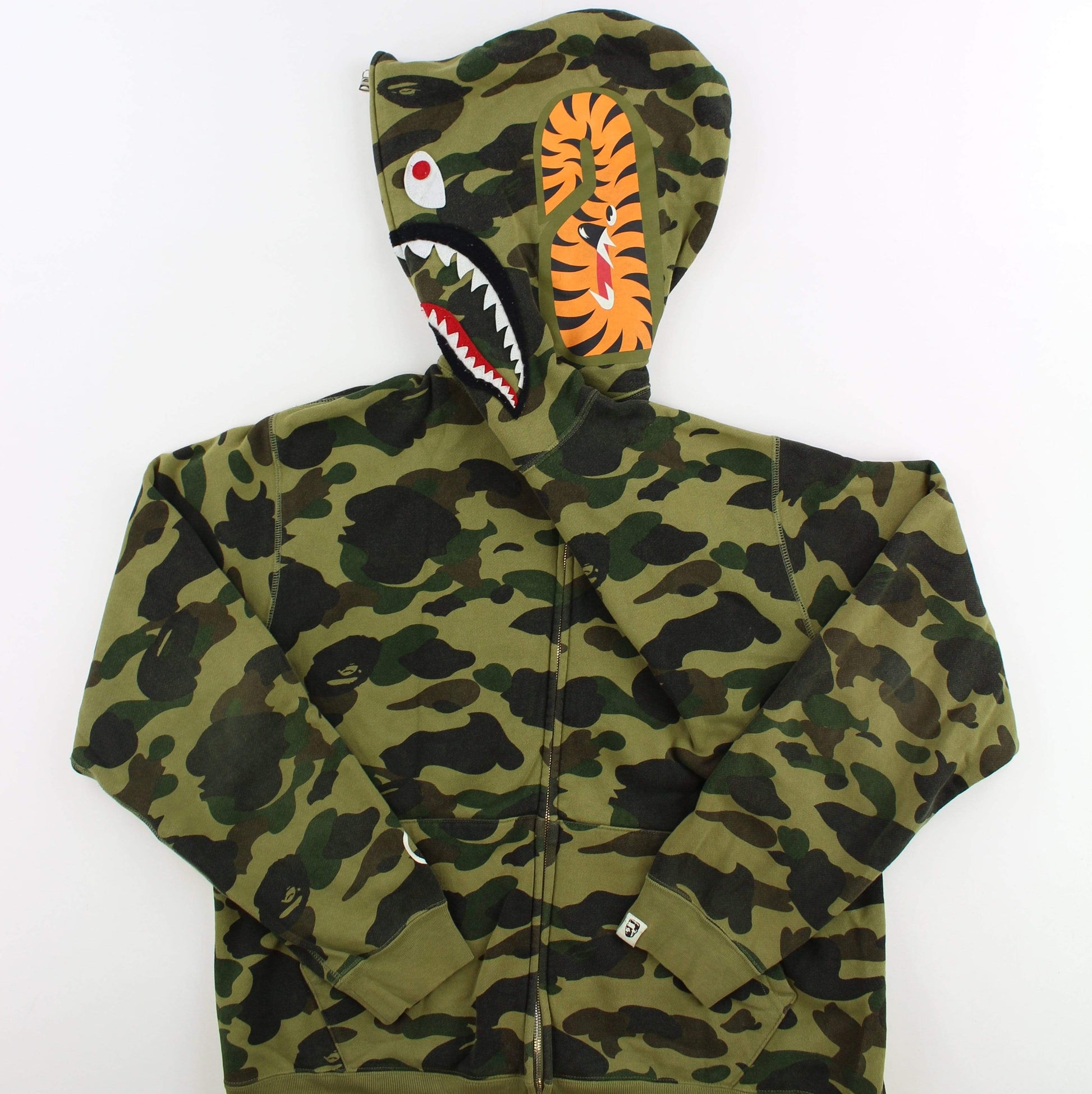 Bape 1st Green Camo Shark Hoodie - SaruGeneral