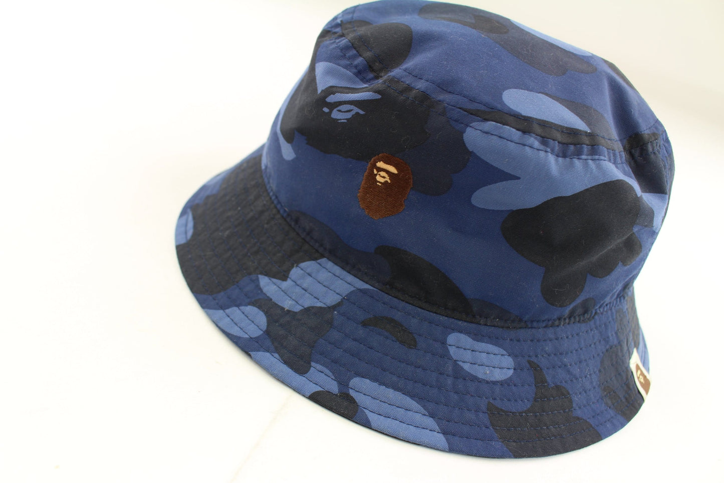 bape blue camo point head bucket hat - SaruGeneral