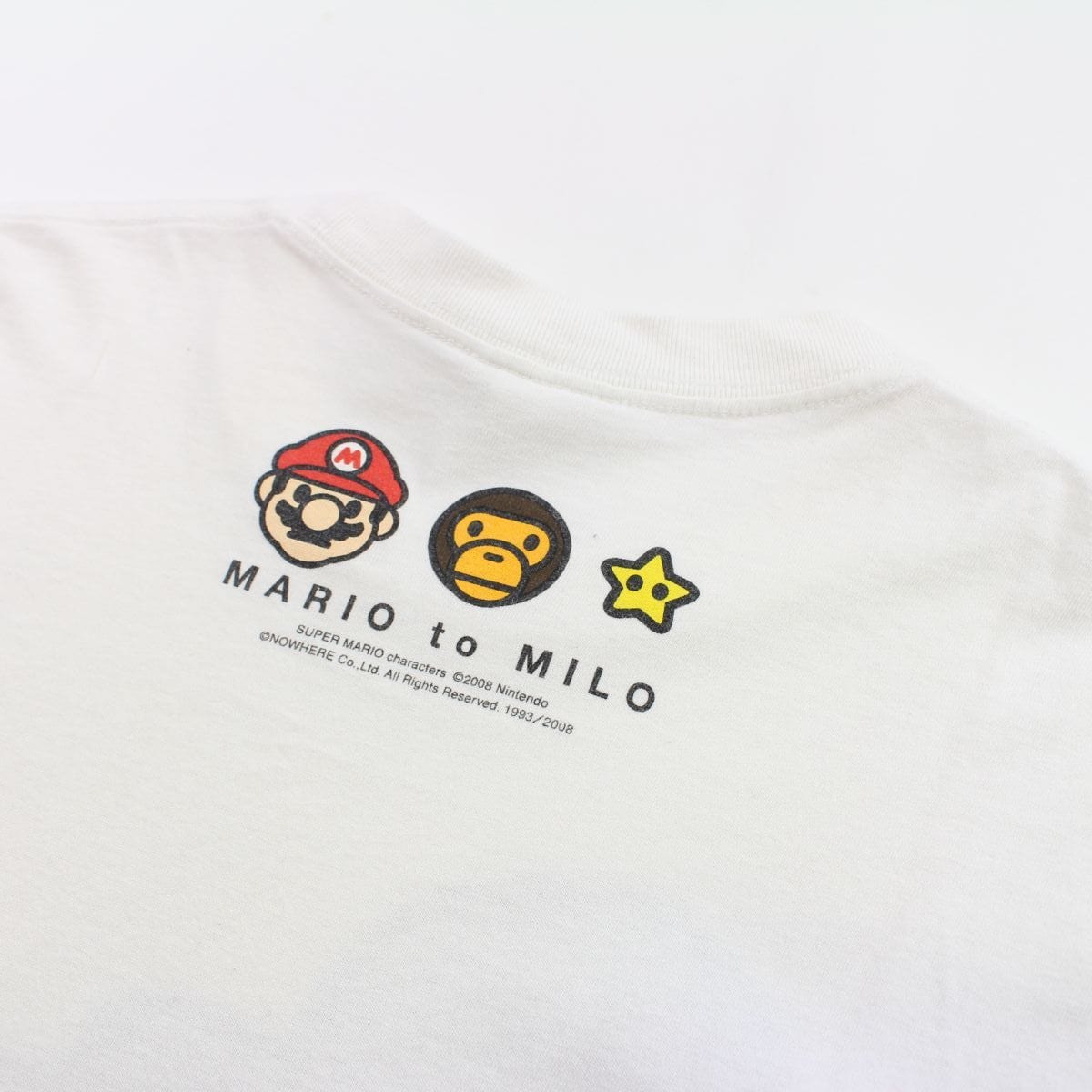 Bape x Super Mario Figure Logo Tee White - SaruGeneral