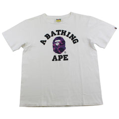 Bape Purple Camo College Logo Tee White 1