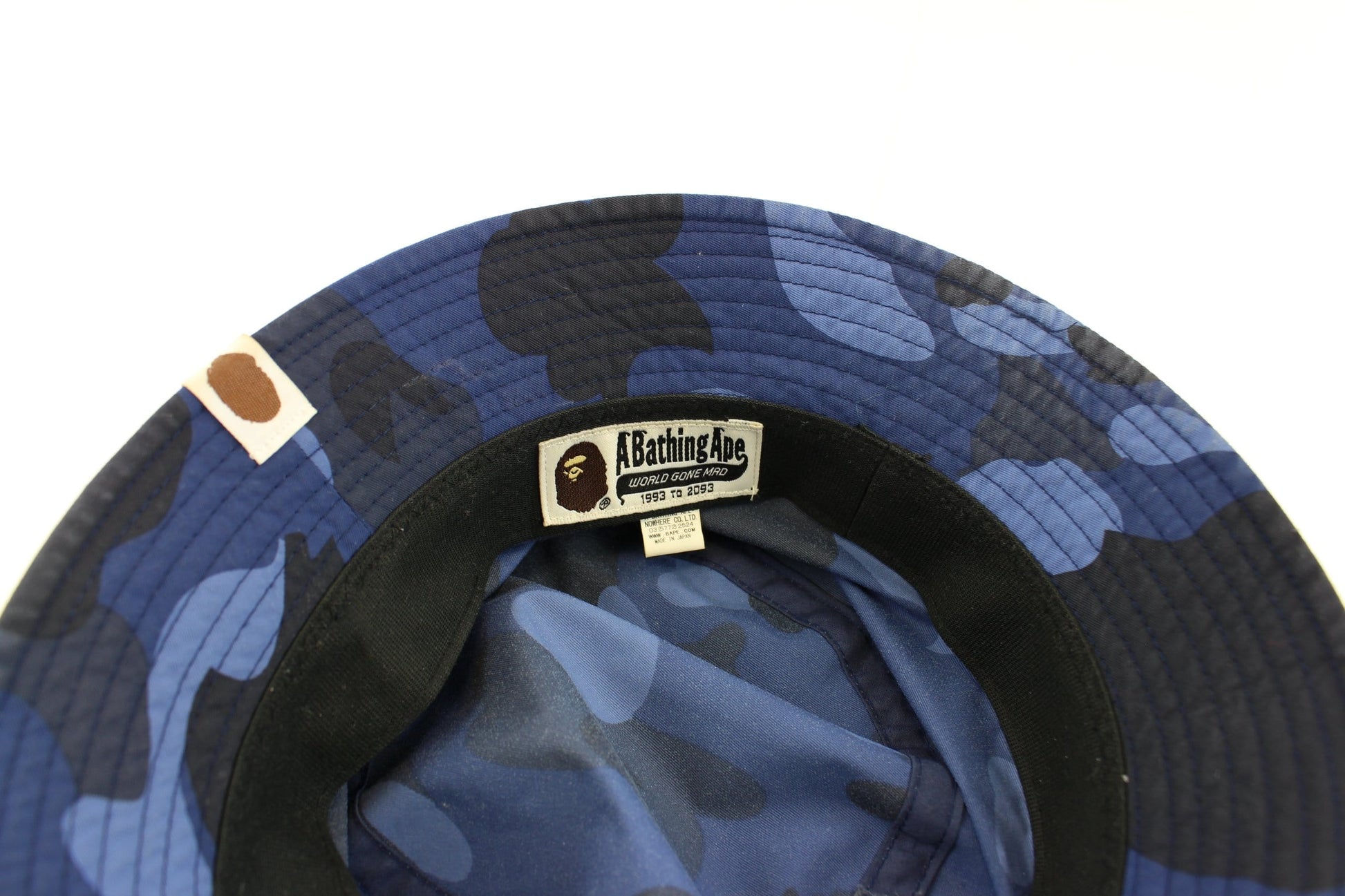 bape blue camo point head bucket hat - SaruGeneral