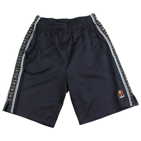 bape angry face track shorts black