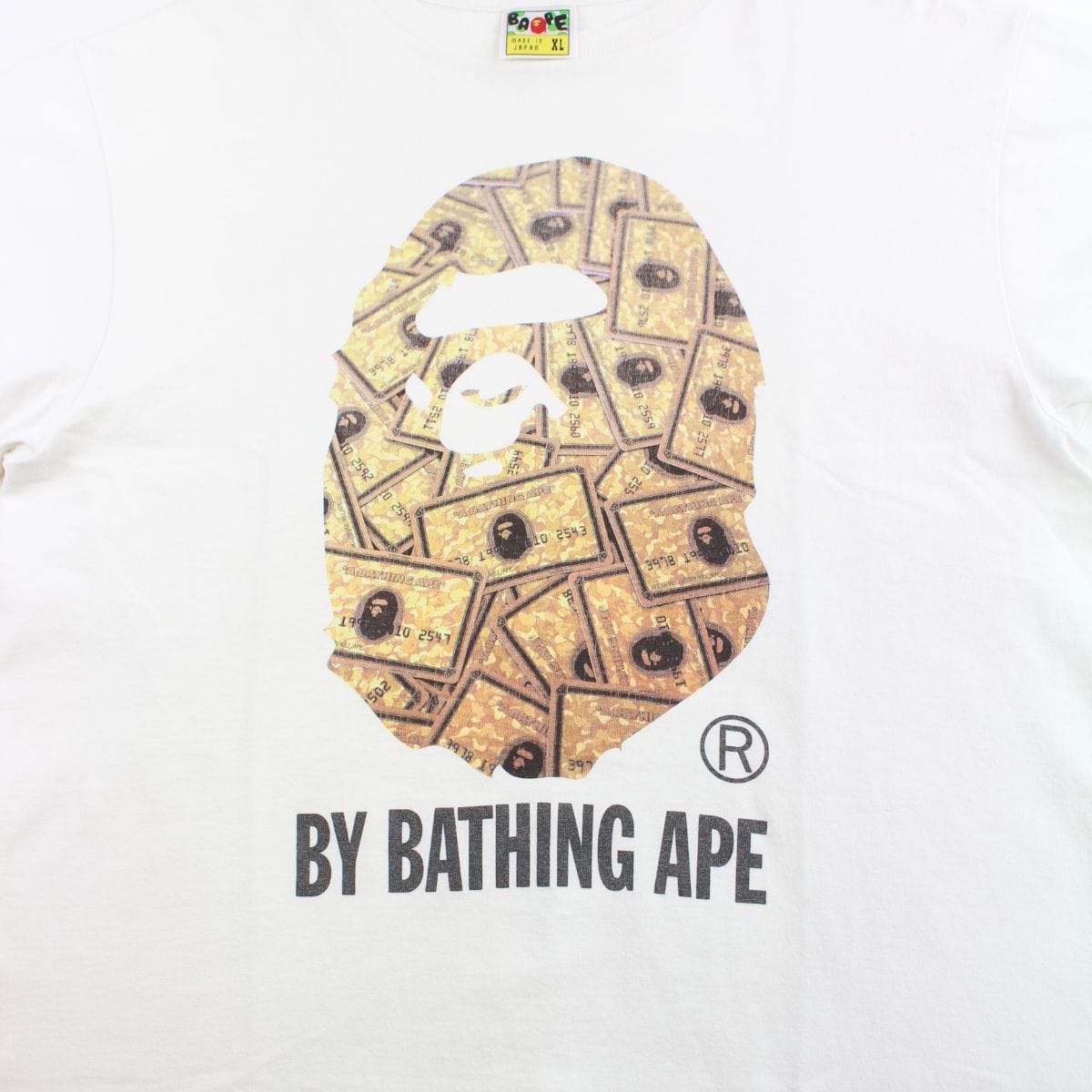 Bape gold Membership Big Ape Logo Tee White - SaruGeneral