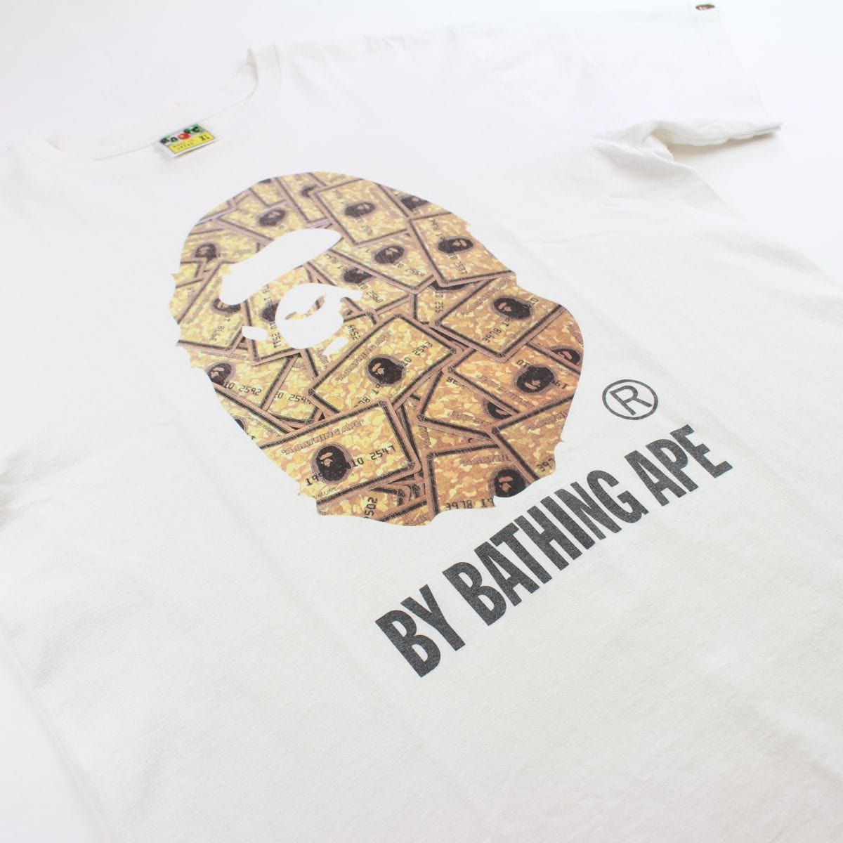 Bape gold Membership Big Ape Logo Tee White - SaruGeneral