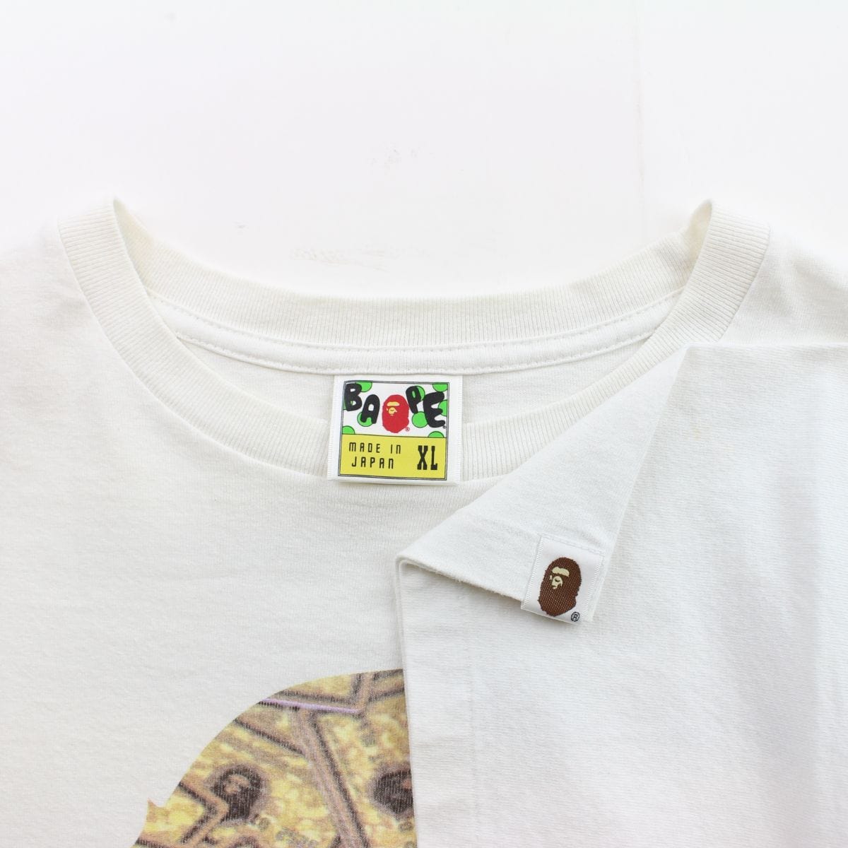 Bape gold Membership Big Ape Logo Tee White - SaruGeneral