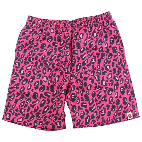 bape pink leopard camo swim shorts