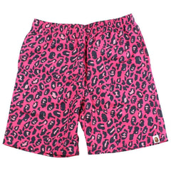 short de bain camouflage léopard rose Bape