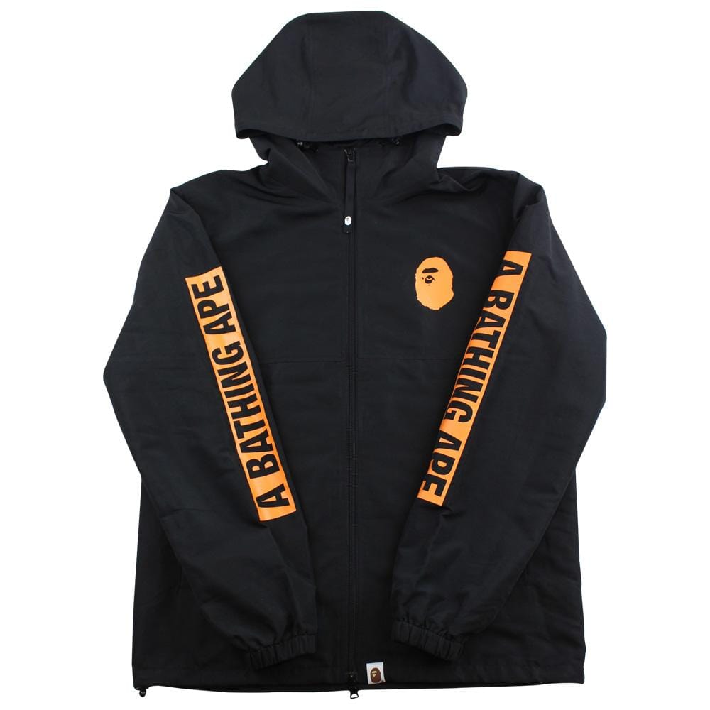 Bape Orange Big Ape Logo Hoodie Black - SaruGeneral