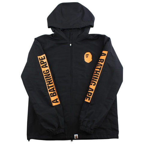 Bape Orange Big Ape Logo Hoodie Black