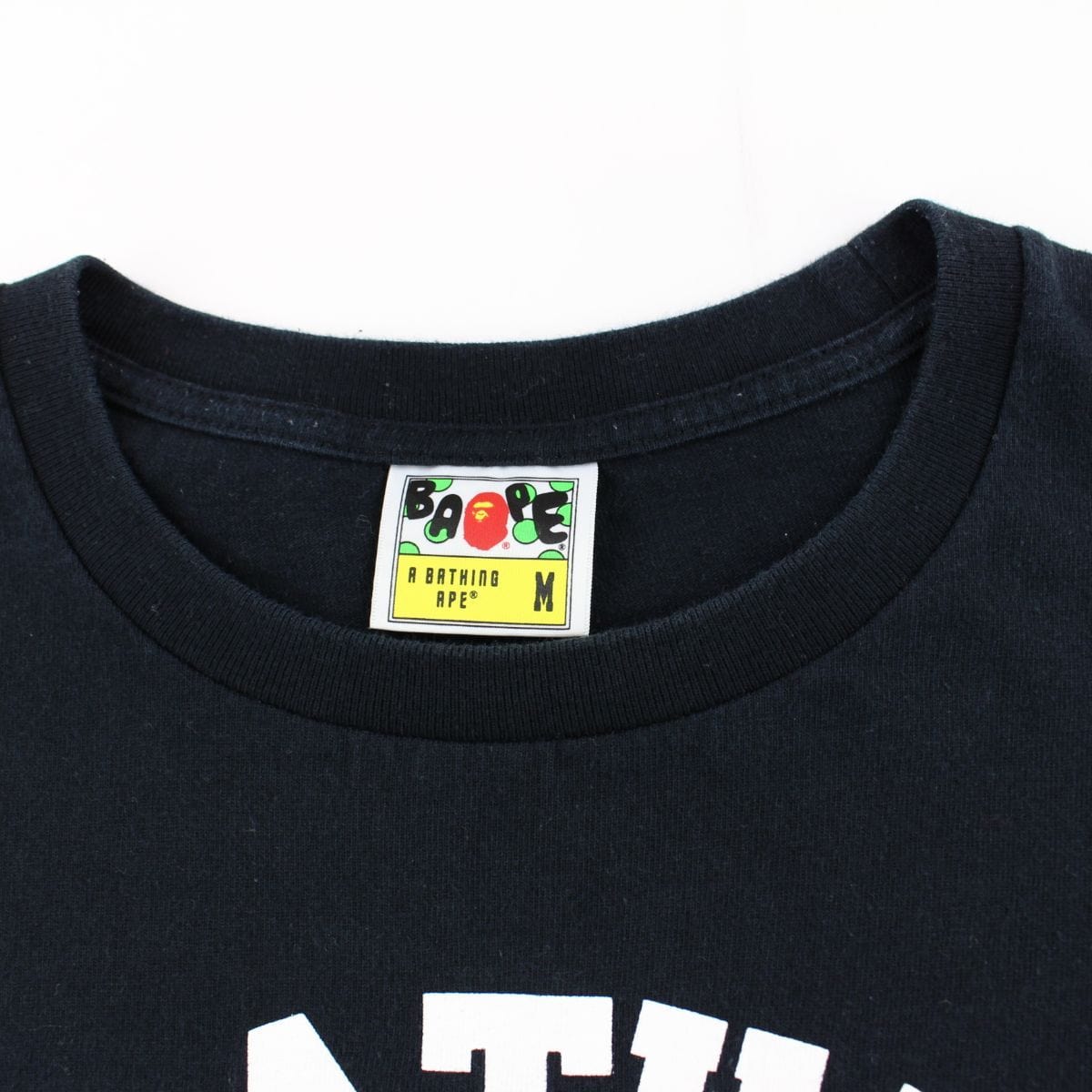 bape 1st green camo college logo tee black 1 - SaruGeneral