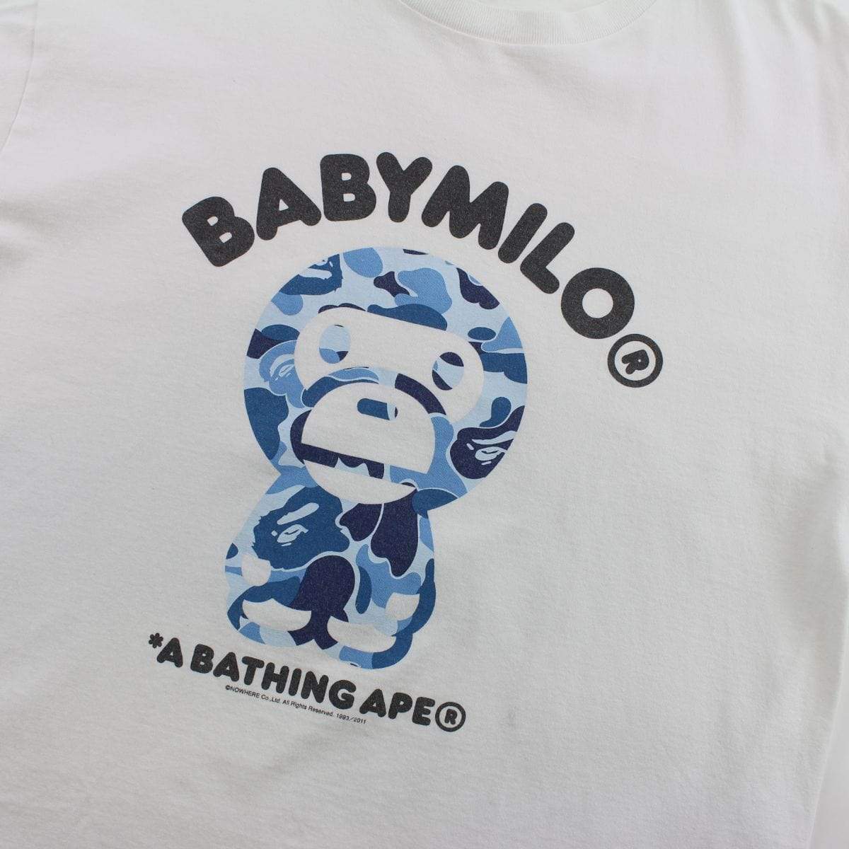Bape Baby Milo ABC Blue Camo Tee White - SaruGeneral