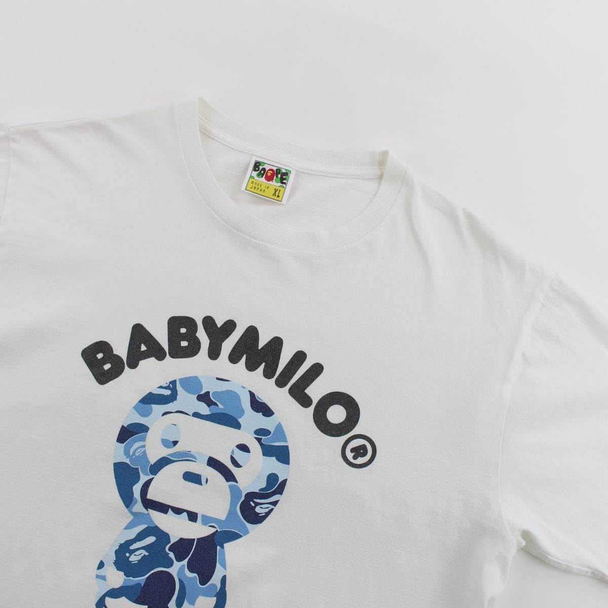 Bape Baby Milo ABC Blue Camo Tee White - SaruGeneral