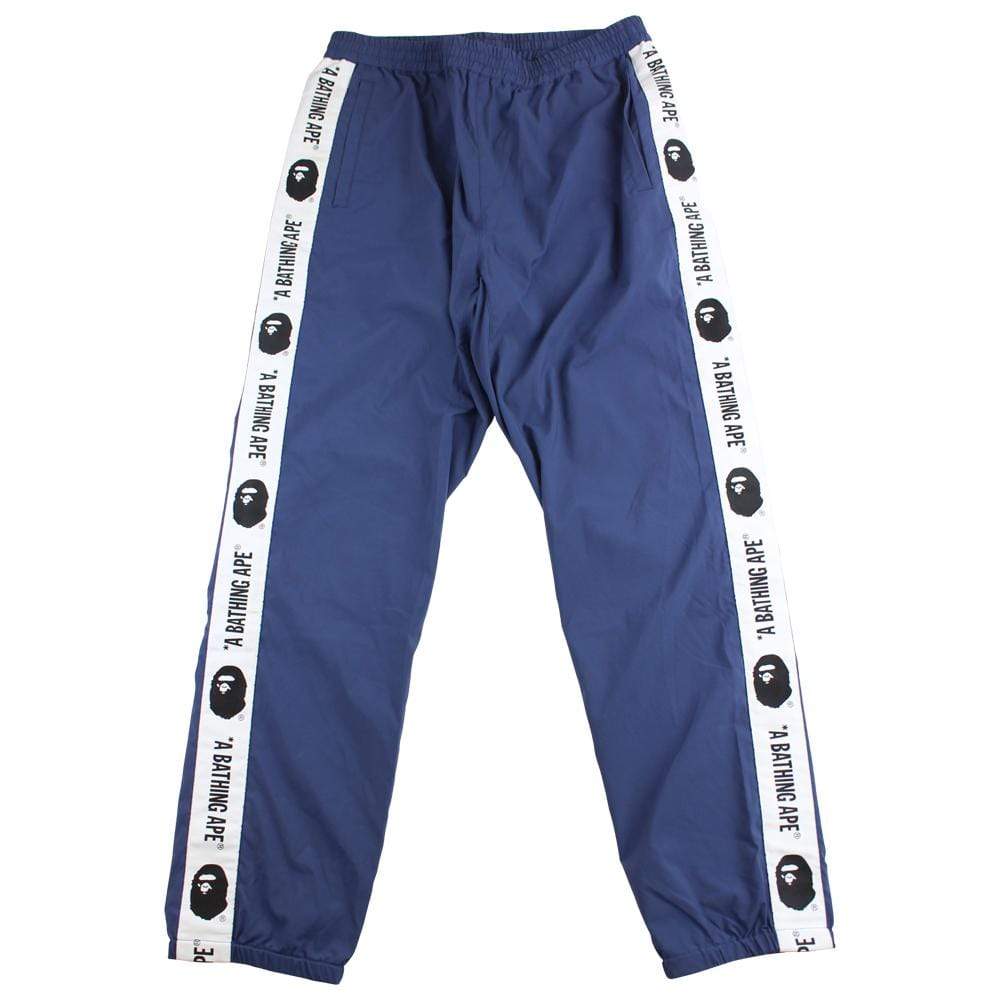 bape side strip track pants navy - SaruGeneral