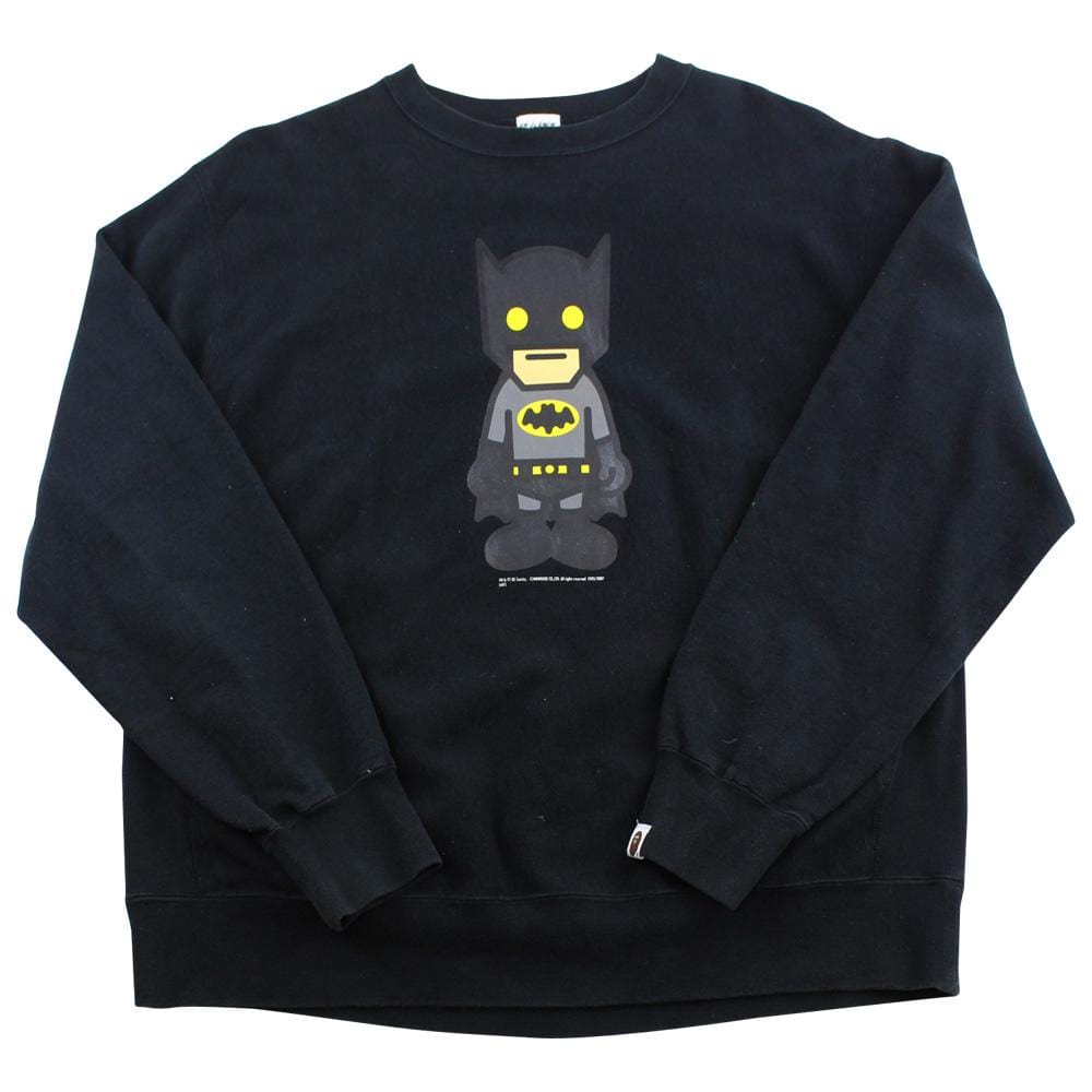 Bape x DC Comics Batman Logo Crewneck Black - SaruGeneral