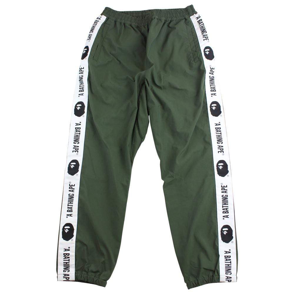 bape side strip track pants olive - SaruGeneral