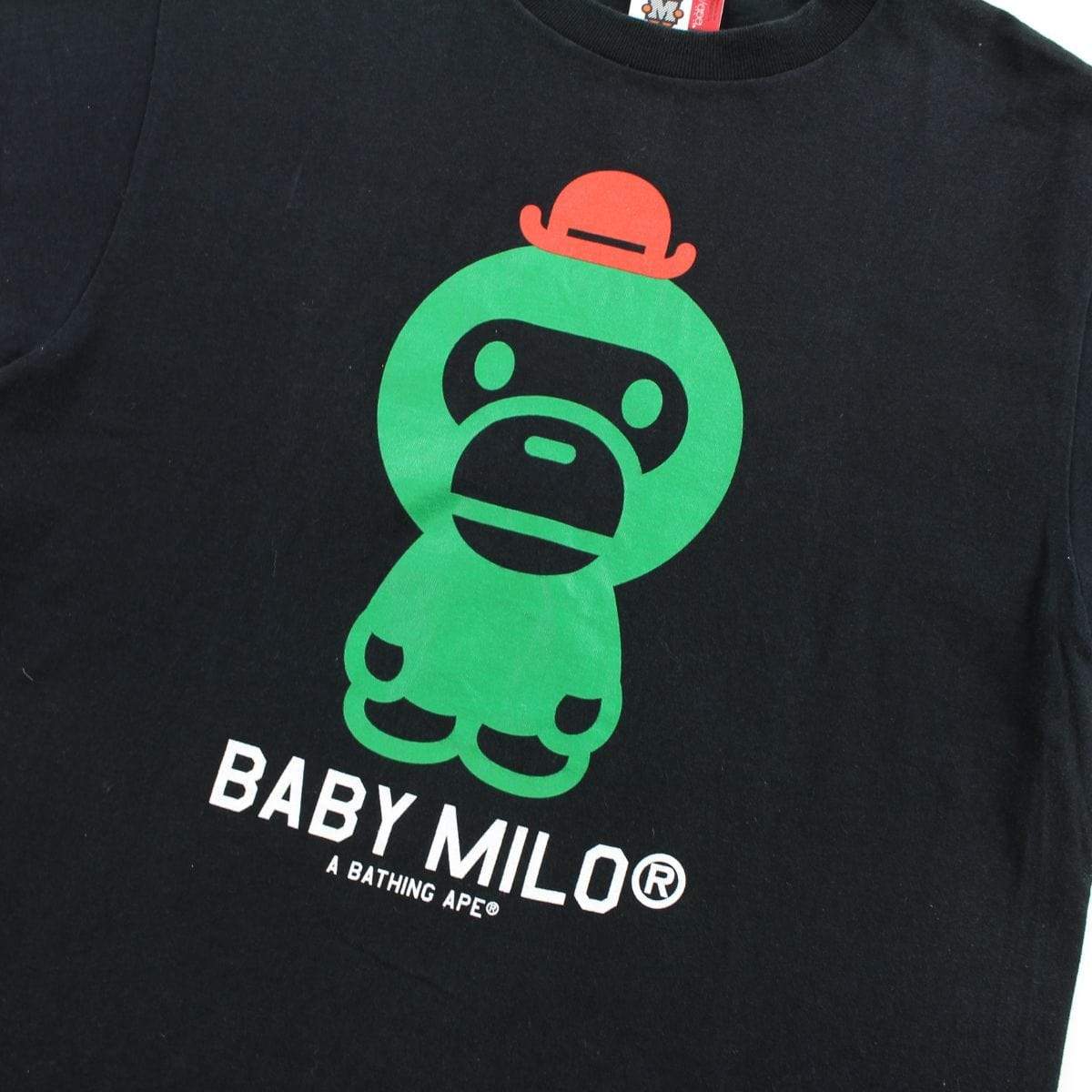 Bape Green Baby Milo Bowler Hat Tee Black - SaruGeneral