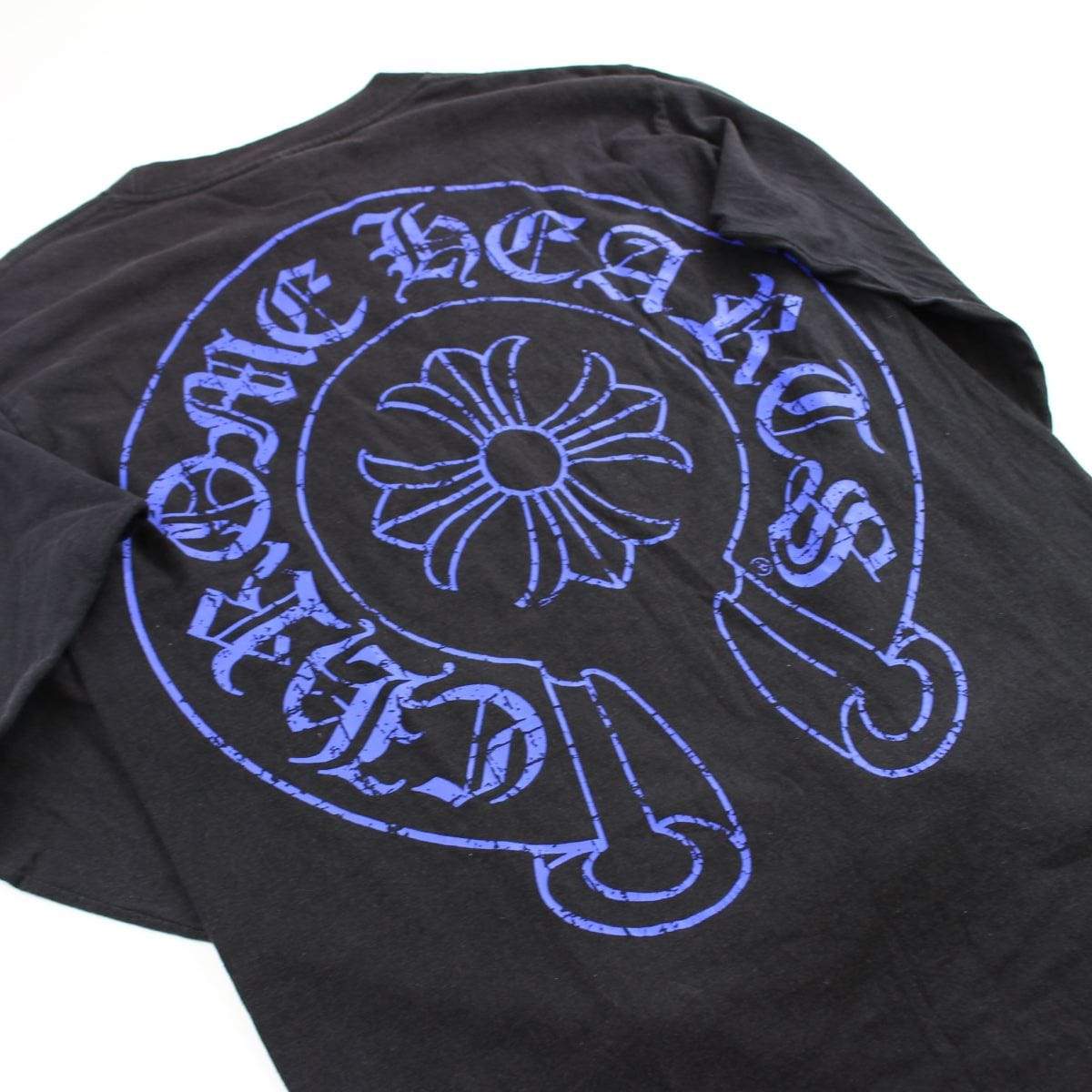 chrome hearts blue horseshoe ls black - SaruGeneral