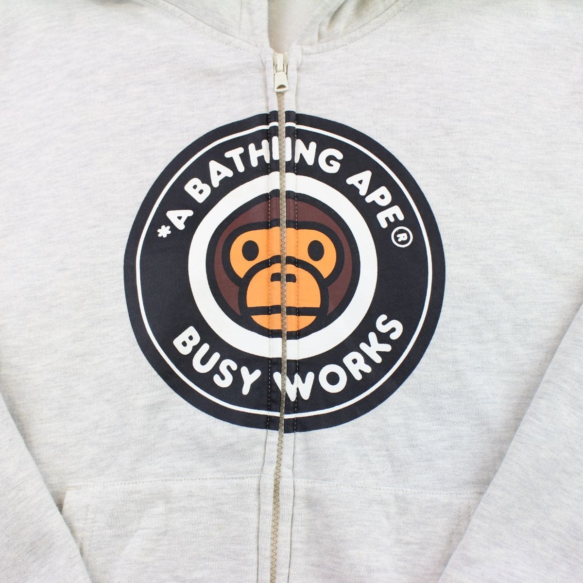 Bape Baby Milo Busy Works Logo Hoodie Grey - SaruGeneral