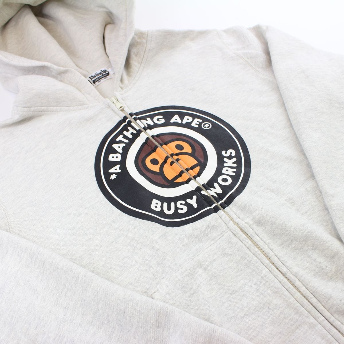 Bape Baby Milo Busy Works Logo Hoodie Grey - SaruGeneral