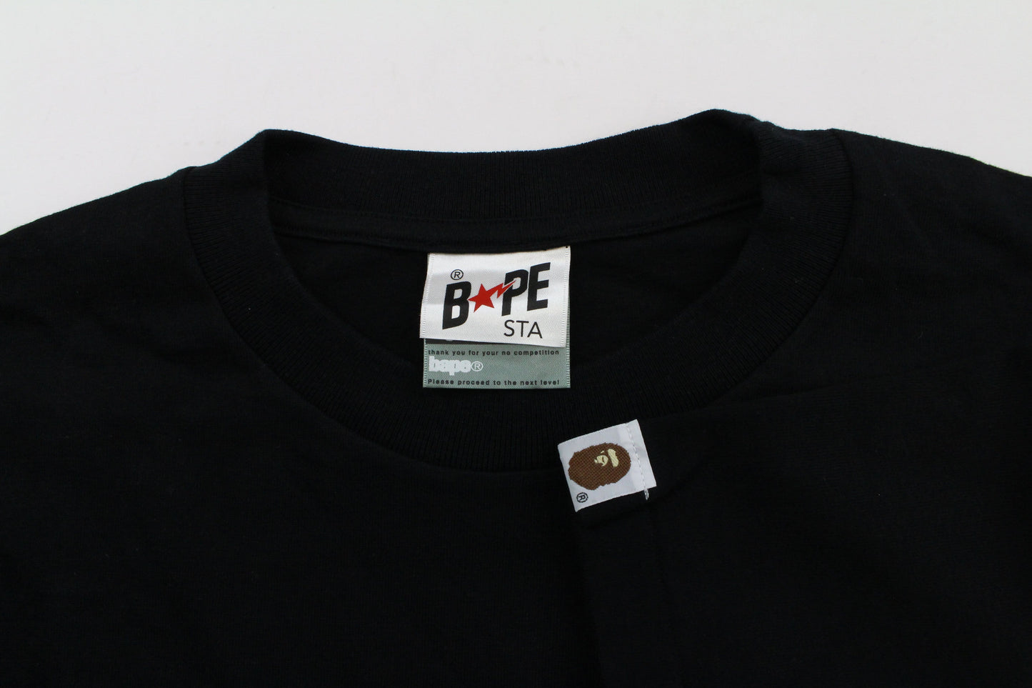 Bape Blue Camo Ape Text Tee Black - SaruGeneral