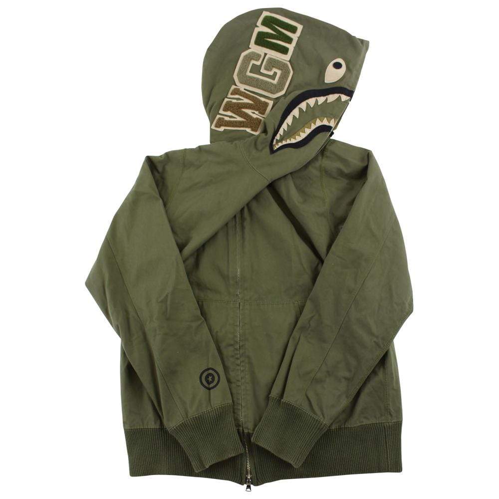 Bape Olive Full Zip Shark Jacket - SaruGeneral