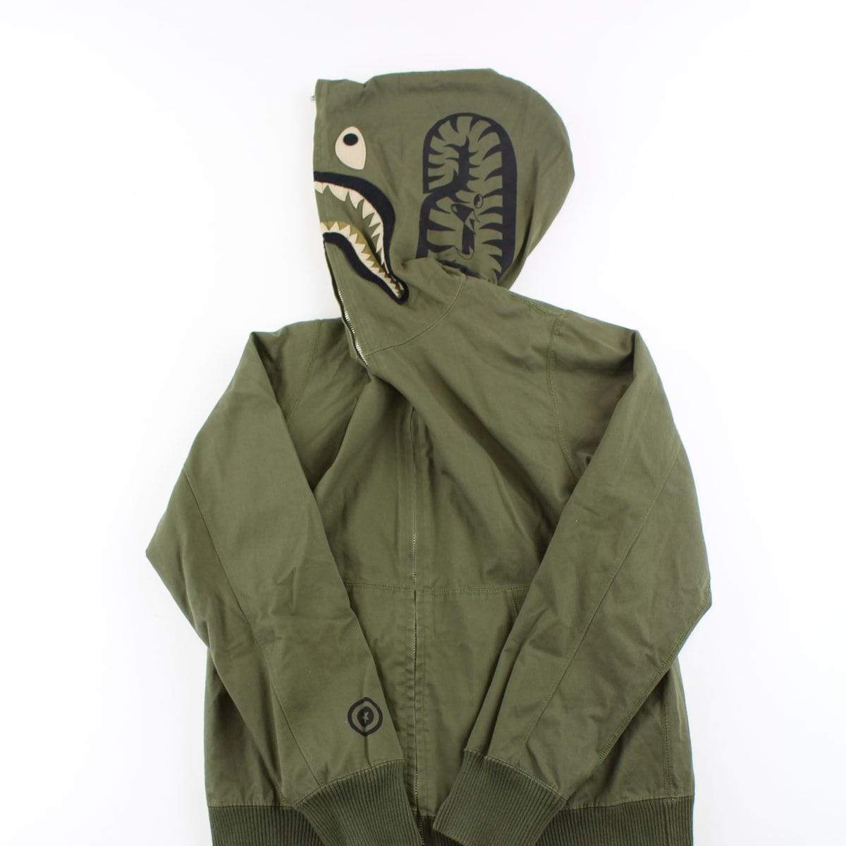 Bape Olive Full Zip Shark Jacket - SaruGeneral