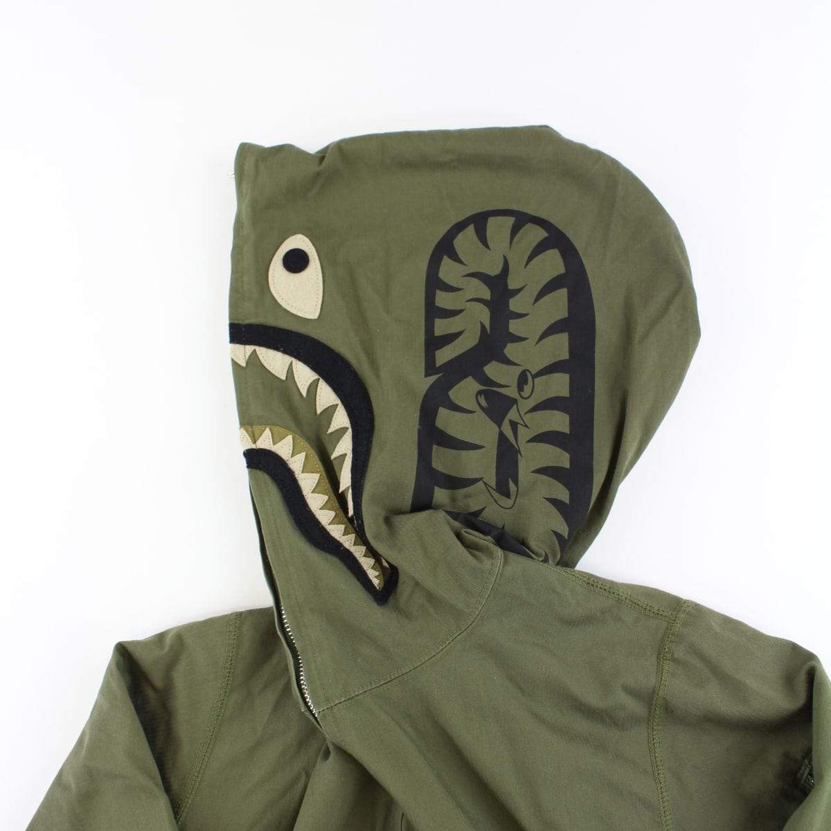 Bape Olive Full Zip Shark Jacket - SaruGeneral