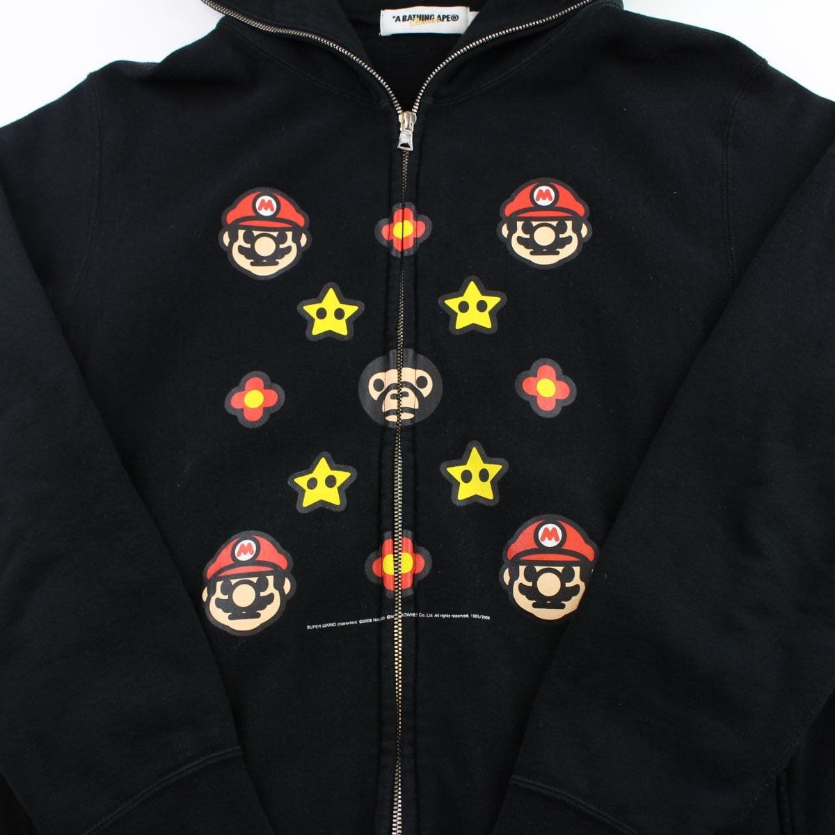 Bape x Super Mario Monogram Hoodie Black - SaruGeneral