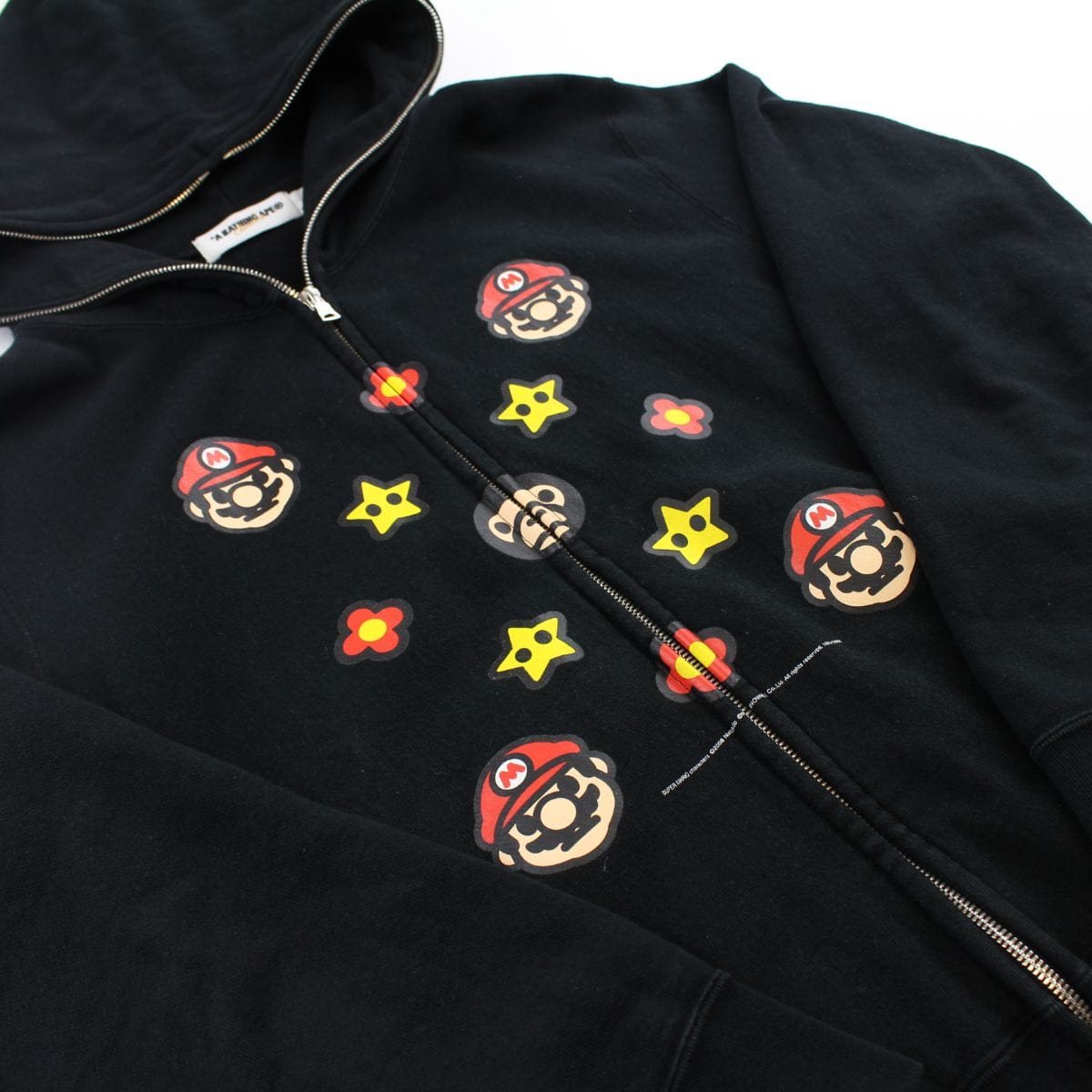 Bape x Super Mario Monogram Hoodie Black - SaruGeneral