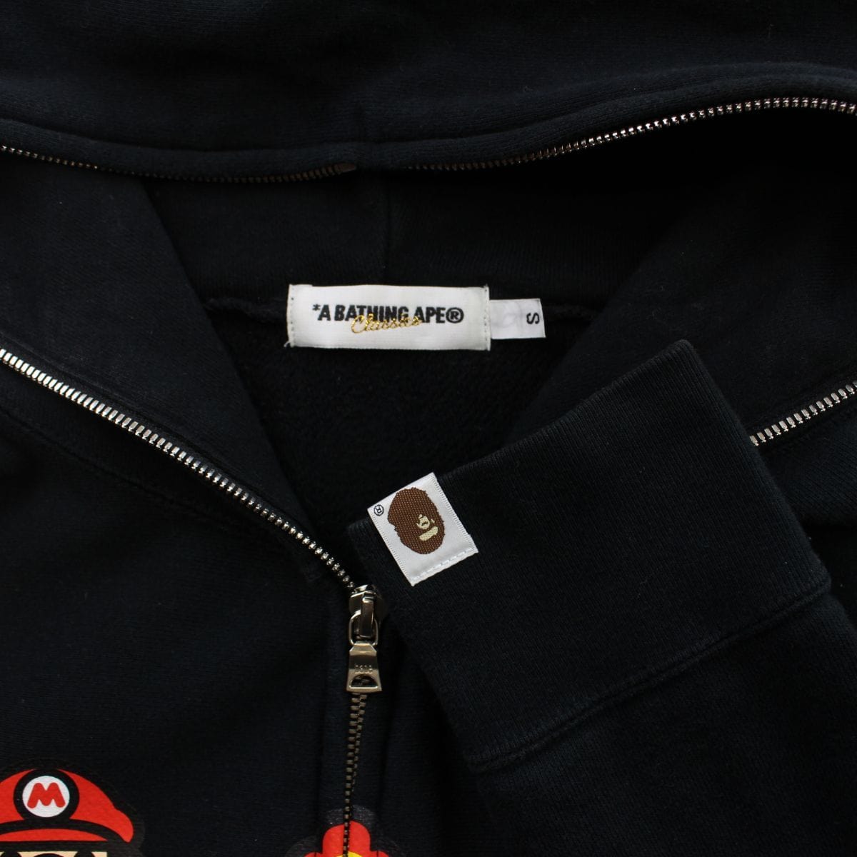 Bape x Super Mario Monogram Hoodie Black - SaruGeneral